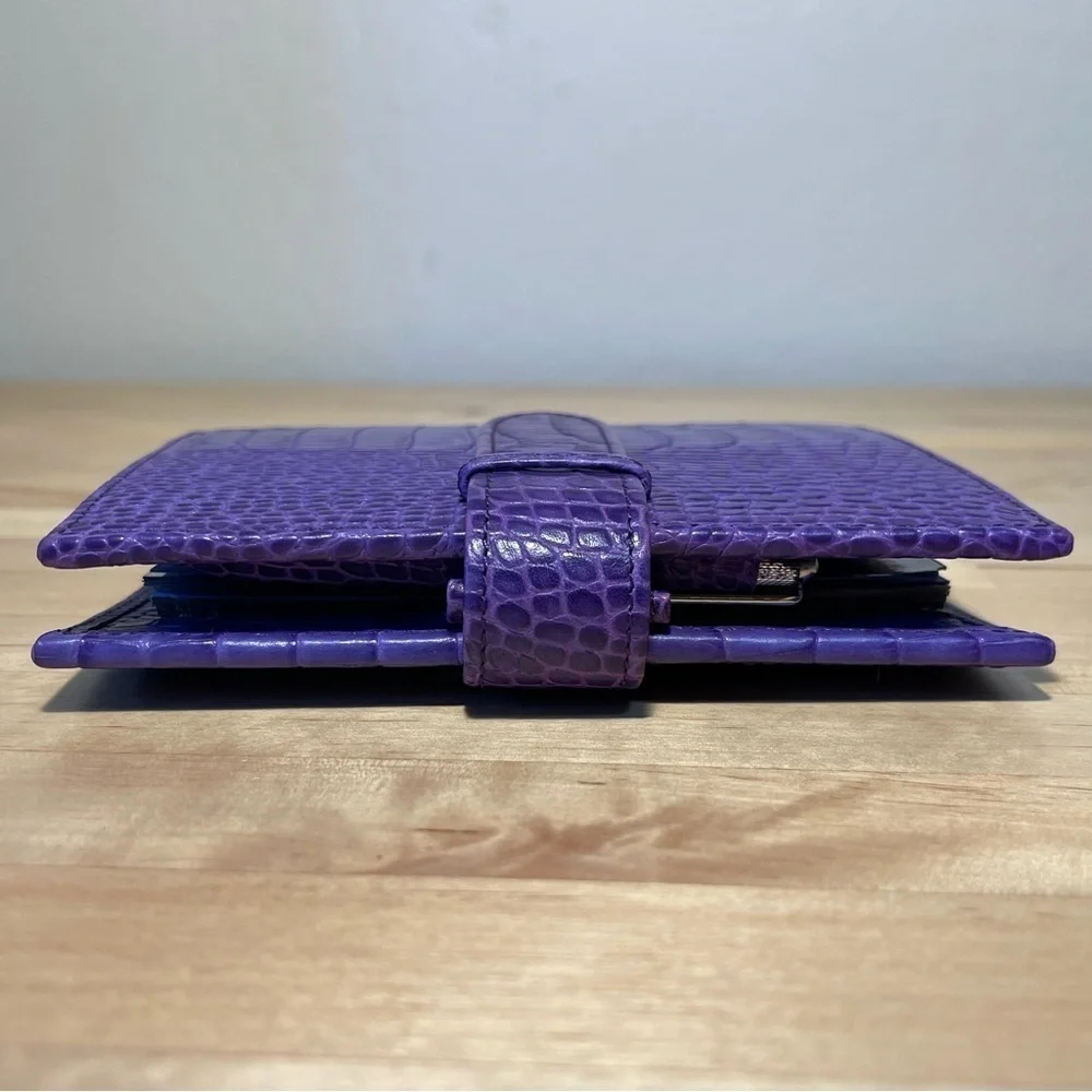 Smythson of Bond Street Bijou Organizer | Mara Purple Crocodile-Embossed Leather